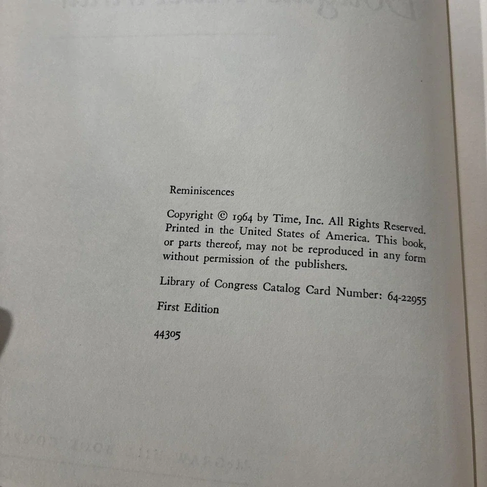 Reminiscences Douglas MacArthur 1964 Time Reading Program First Edition TRP